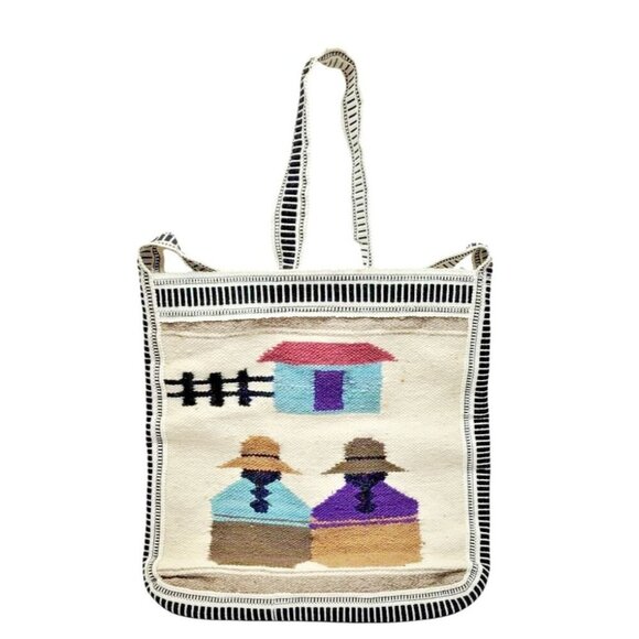 Handmade Handbags - Artisan Ecuadorian Made Shoulder Bag with Native Residents HANDMADE From Ecuador